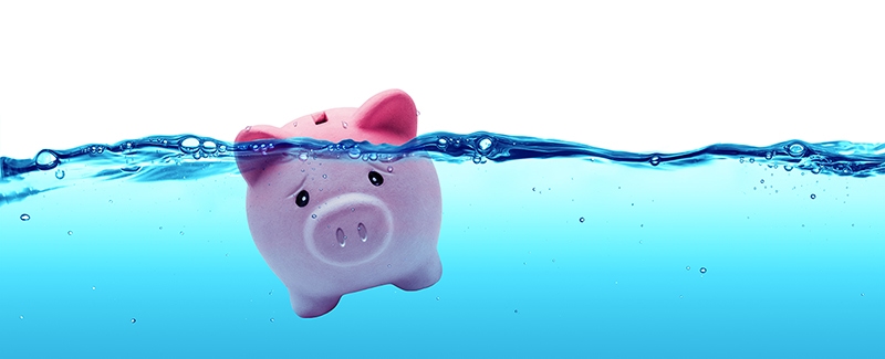 avoid technical debt in AWS - drowning piggy bank